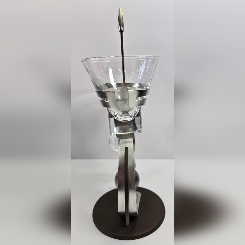 Vintage Art Deco Formano Tear Drop Metal & Glass Candle Holder - Picture 5 of 10